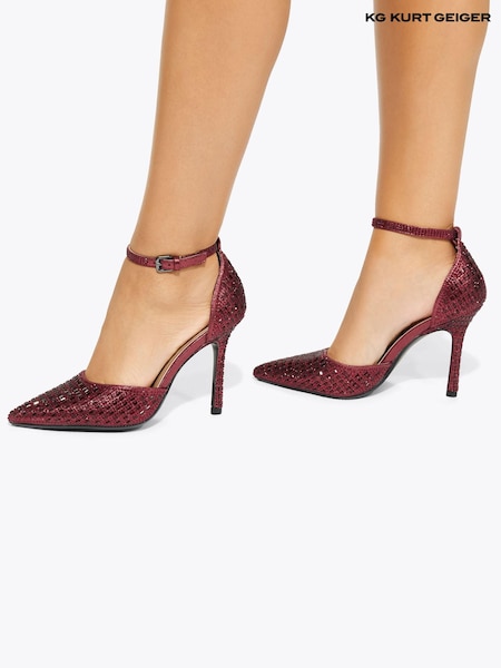 Red - Kg Kurt Geiger Pewter Fleur Court Shoes