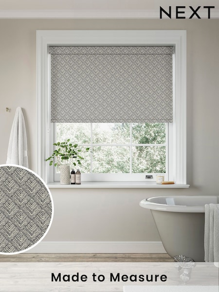 Black Drawn Geo Made to Measure Roller Blind (133381) | £57