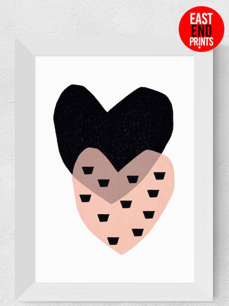 East End Prints White Two Hearts Framed Print (134108) | £50 - £130