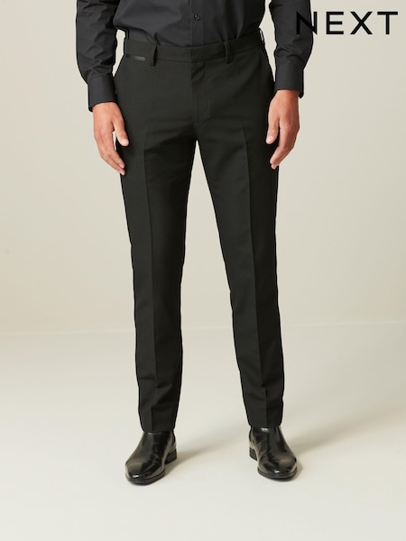 Black Skinny Fit Tuxedo Suit Trousers (134328) | £35