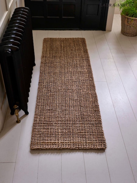 Laura Ashley Natural Gold Hand Woven Jute Runner (135463) | £90 - £140