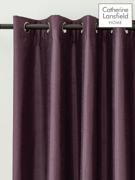 Catherine Lansfield Purple Faux Fur Soft and Cosy Draught Excluder Curtains (136933) | £22 - £63