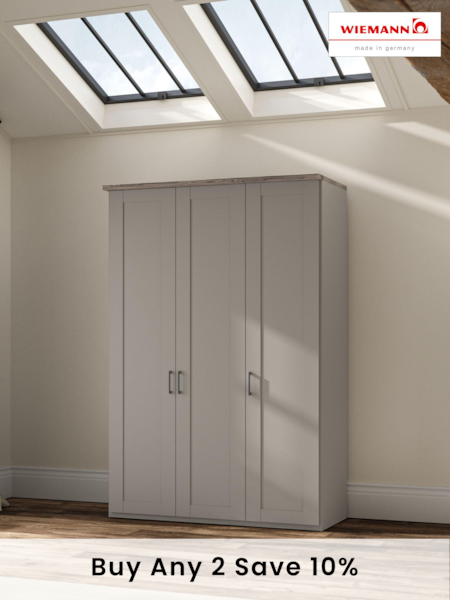 Wiemann Pebble Grey Truro Triple Wood Semi Fitted Wardrobe (137237) | £1,075