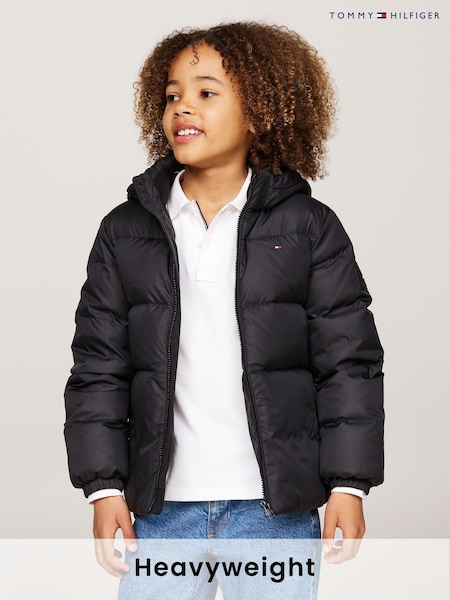 Tommy Hilfiger Black Boys Essential Down Puffer Jacket (137436) | £150