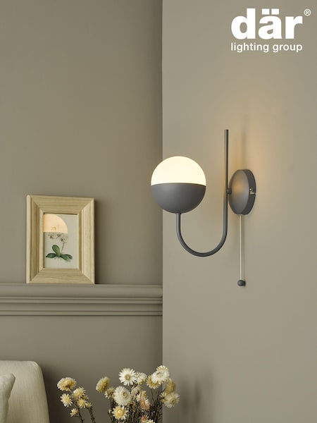 Dar Lighting Grey Andre Wall Light (137519) | £38