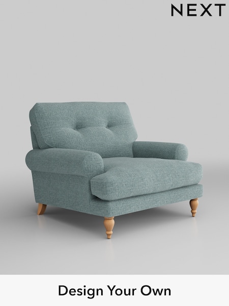 Chunky Chenille/Light Teal Green Erin Buttoned Back Deep Sit (138219) | £875