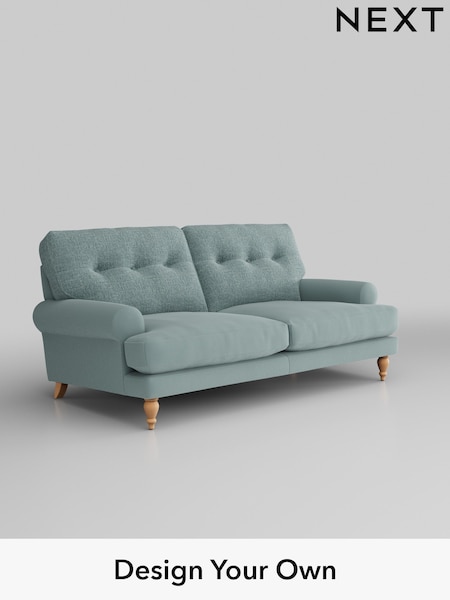 Chunky Chenille/Light Teal Green Erin Buttoned Back Deep Sit (138219) | £1,275
