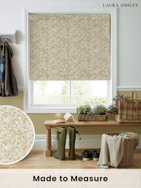 Laura Ashley Pale Gold Rowena Made to Measure 100% Cotton Roman Blinds (138321) | £84