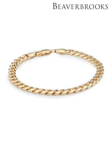 Beaverbrooks Yellow Gold Plated Men’s Curb Bracelet (138492) | £145