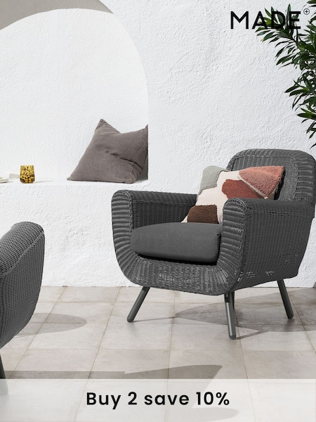 MADE.COM Dark Grey Jonah Garden Armchair Polyrattan (138679) | £529