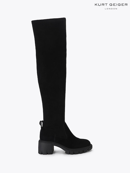 Black - Kurt Geiger London Step Over The Knee Suede Boots