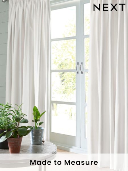 White 100% Cotton Made To Measure Curtains (139586) | £61