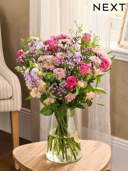 Pastel Rose And Alstromeria Handtied Bouquet