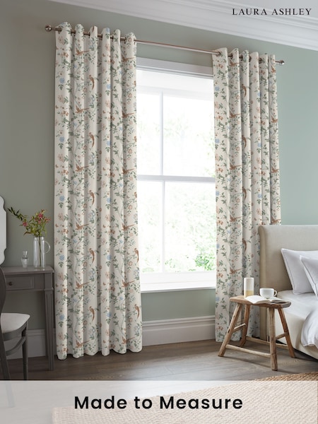 Laura Ashley Sage Apricot Summer Palace Made to Measure 100% Cotton Curtains (140398) | £100