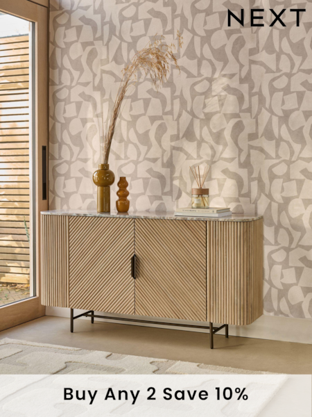 Natural Valencia Marble Mango Wood Large Sideboard (140459) | £999