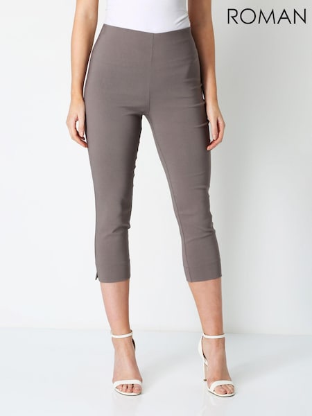 Roman Brown Cropped Stretch Capri Trousers (140967) | £32