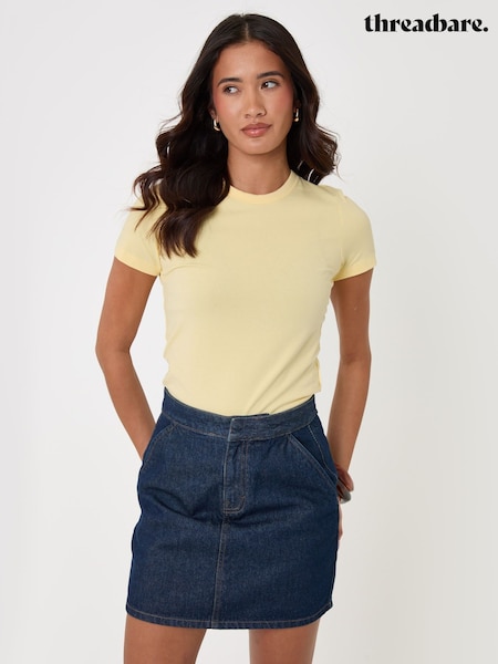 Blue - Threadbare Denim A-line Mini Skirt