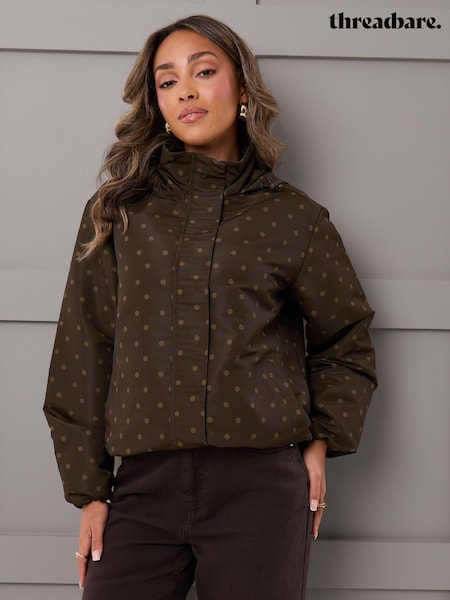 Brown - Threadbare Showerproof Funnel Neck Windbreaker