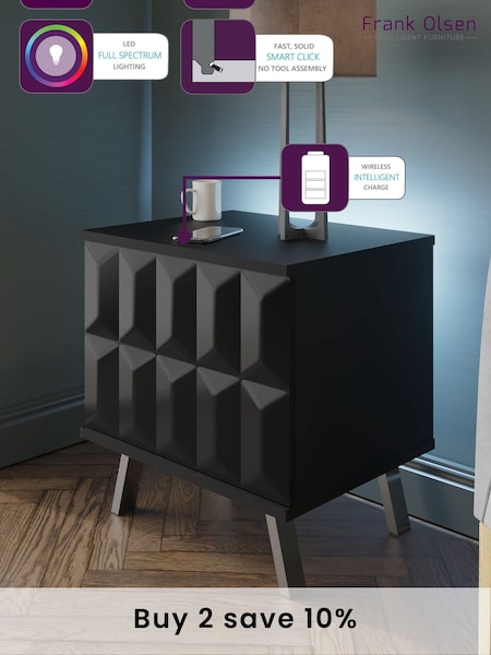 Frank Olsen Black Elevate Smart LED Side Table (143028) | £200