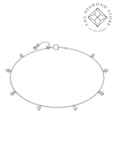 White - The Diamond Store The Anklet 0.50ct Round Cut Lab Diamond In Sterling Silver