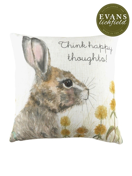 Evans Lichfield Multicolour Hand Painted Woodland Hare Cushion (144010) | £17