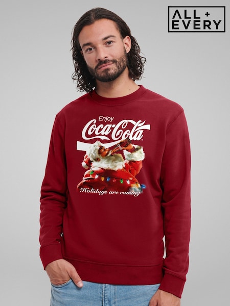 Red - Regular All + Every Coca Cola Holidays Are Coming Lights Sweatshirt