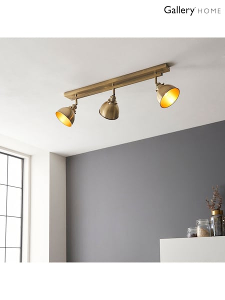 Gallery Home Brass 3 Light Flush Thomas Flush Ceiling Spotlight (145353) | £140