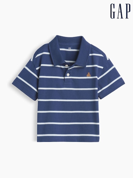 Blue Stripe - Gap Boxy Polo Shirt (6mths-5yrs)