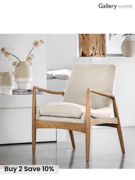 Gallery Home Natural Kacyee Linen Armchair (145711) | £437