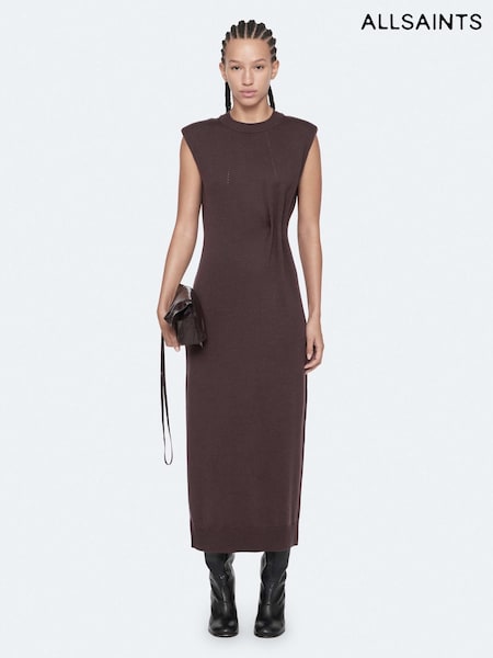 Purple - Allsaints Kayla Merino Dress