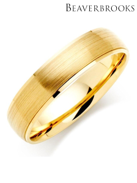 Beaverbrooks 9ct Gold Brushed Men's Wedding Ring (146821) | £975