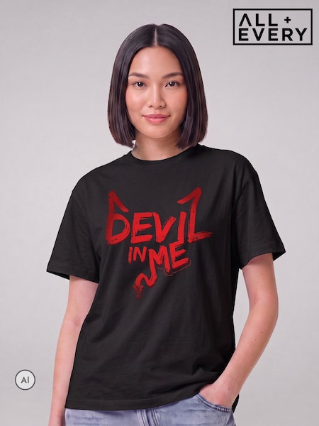 Black - All + Every Devil In Me Lyric By 22-20s Scary Halloween T-shirt