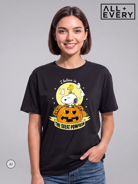 Black - All + Every Peanuts Halloween The Great Pumpkin T-shirt
