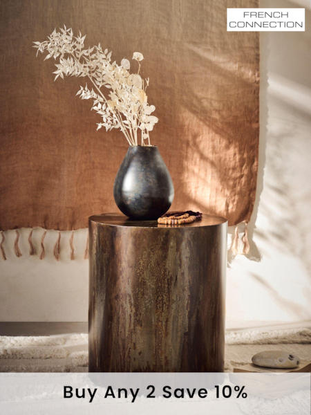 French Connection Brown Oxidised Hua Side Table (147169) | £175