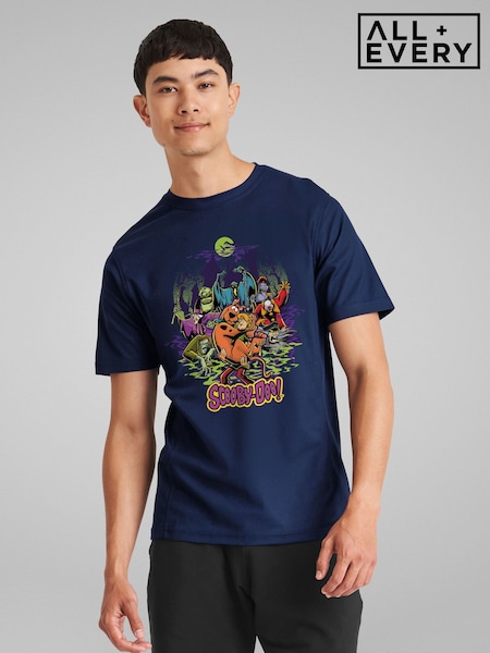 Blue - Regular All + Every Scooby Doo Halloween Scary Characters T-shirt