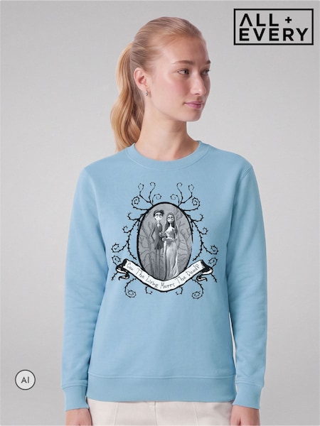 Blue - All + Every Corpse Bride Halloween Can The Living Marry The Dead Sweatshirt