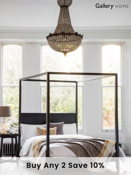 Gallery Home Black Boho Boutique 4 Poster Bed (147979) | £1,180