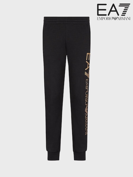 Emporio Armani EA7 Slim Fit Logo Series Black/Gold Joggers (148208) | £50