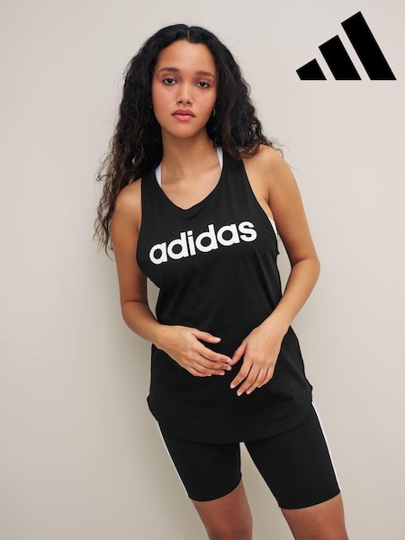 adidas Black Sportswear Essentials Loose Logo 100% Cotton Tank Top (149524) | £18
