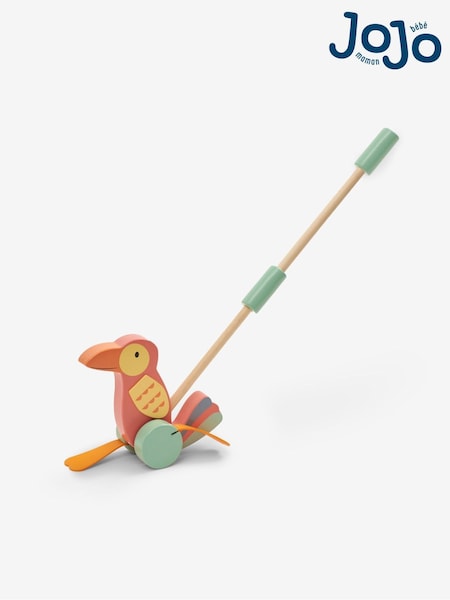 JoJo Maman Bébé Parrot Wooden Push-Along Toy (149617) | £18