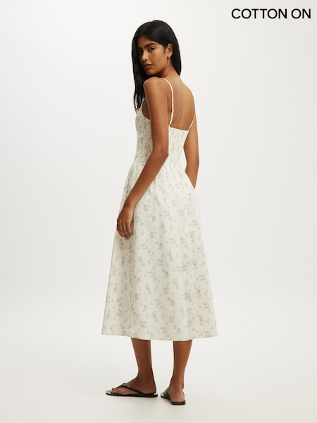 Cream - Cotton On Remy Shirred Bodice Midi Dress