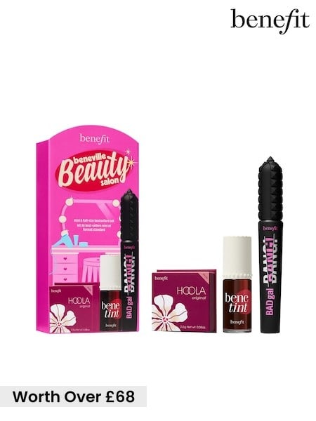 Benefit Beneville Beauty Salon Badgal Bang Mascara Lip Tint & Hoola Bronzer Trio Makeup Gift Set (worth Over £68)