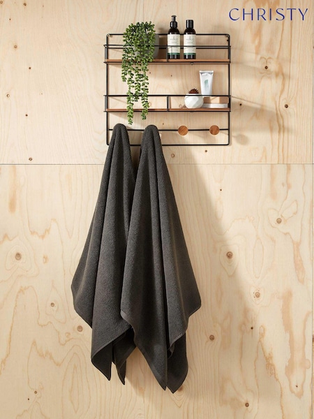 Christy Liquorice Grey Brixton Popcorn Textured Weave Cotton Towel (151495) | £23 - £35