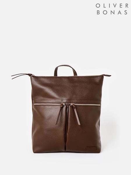 Brown - Oliver Bonas Large Multi Pocket Bag