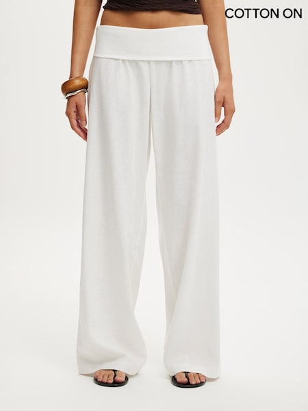 White - Cotton On Haven Fold Over Trousers