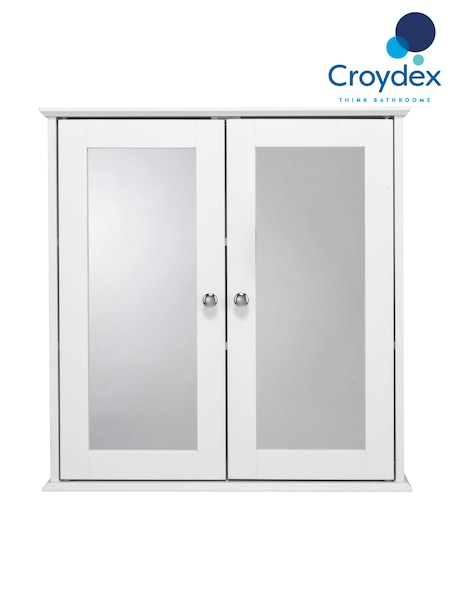 Croydex Ashby White Wooden Double Door Cabinet 580x 560mm (151565) | £134