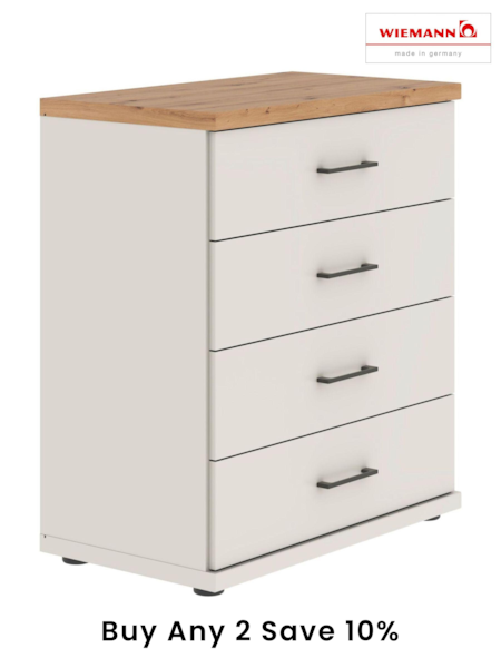Wiemann White Truro Large 4 Drawer Chest (151602) | £430