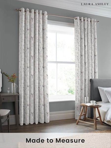 Laura Ashley Dove Grey Summer Palace Made to Measure 100% Cotton Curtains (153947) | £100