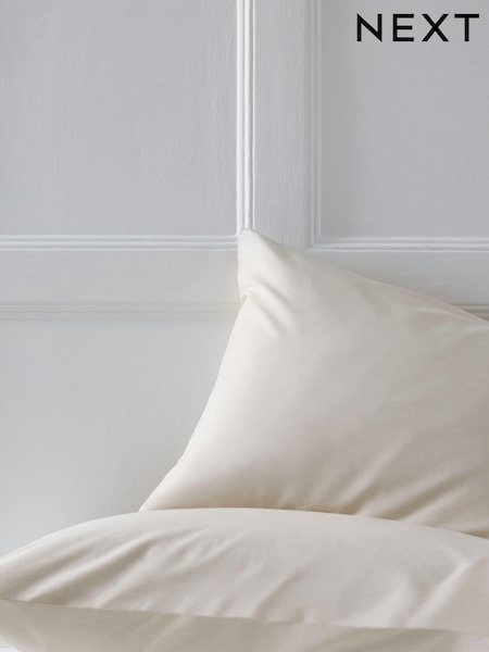 Set of 2 Cream Cotton Rich Pillowcases (155090) | £7 - £9