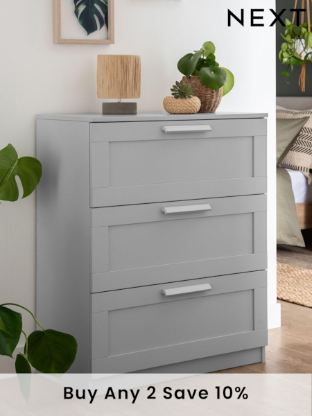 Grey Flynn 3 Drawer Chest of Drawers (155102) | £185